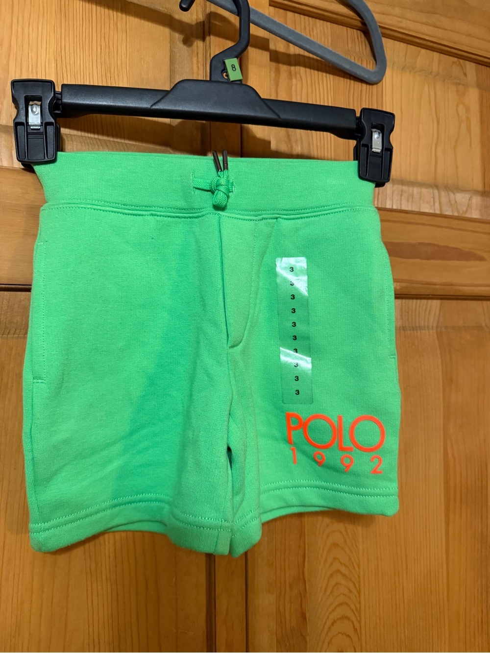 Polo by Ralph Lauren Neon Green Kids Shorts with Orange Logo